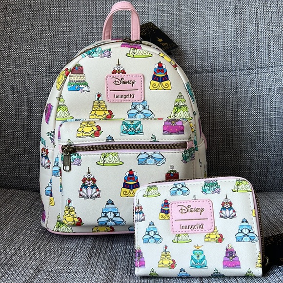 Loungefly Disney Princess Cakes Mini Backpack and Wallet set - Picture 3 of 11